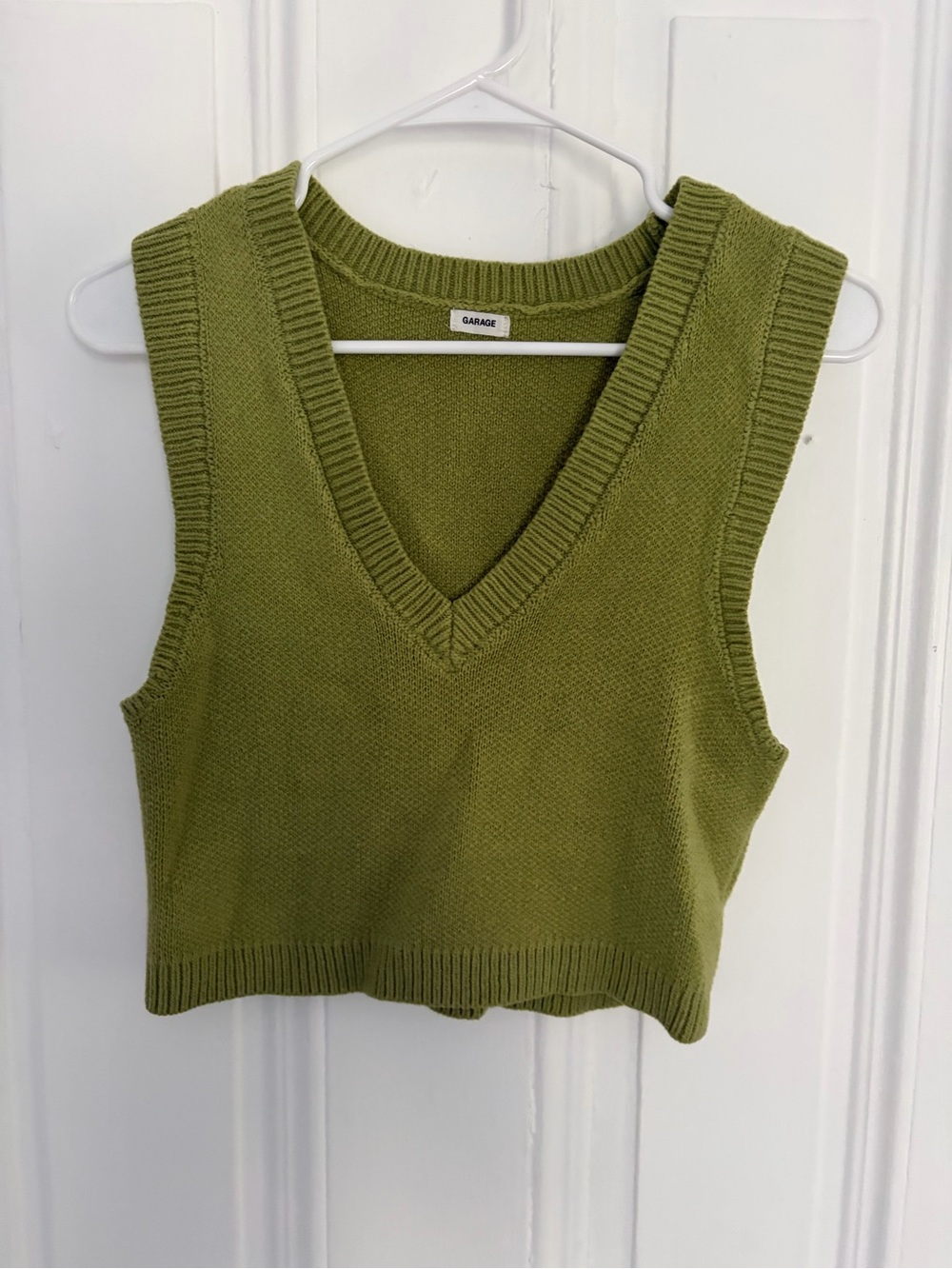 Garage Olive Green V-Neck Knit Tank